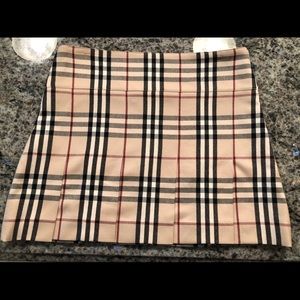 Burberry London Classic Plaid Wool Mini Skirt
